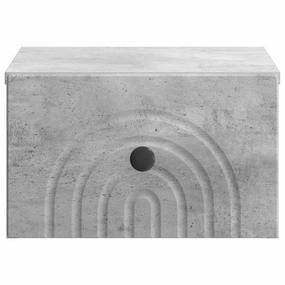 vidaXL Wall-Mounted Bedside Cabinet with Drawer 2 pcs Concrete Grey