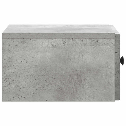 vidaXL Wall-Mounted Bedside Cabinet with Drawer 2 pcs Concrete Grey
