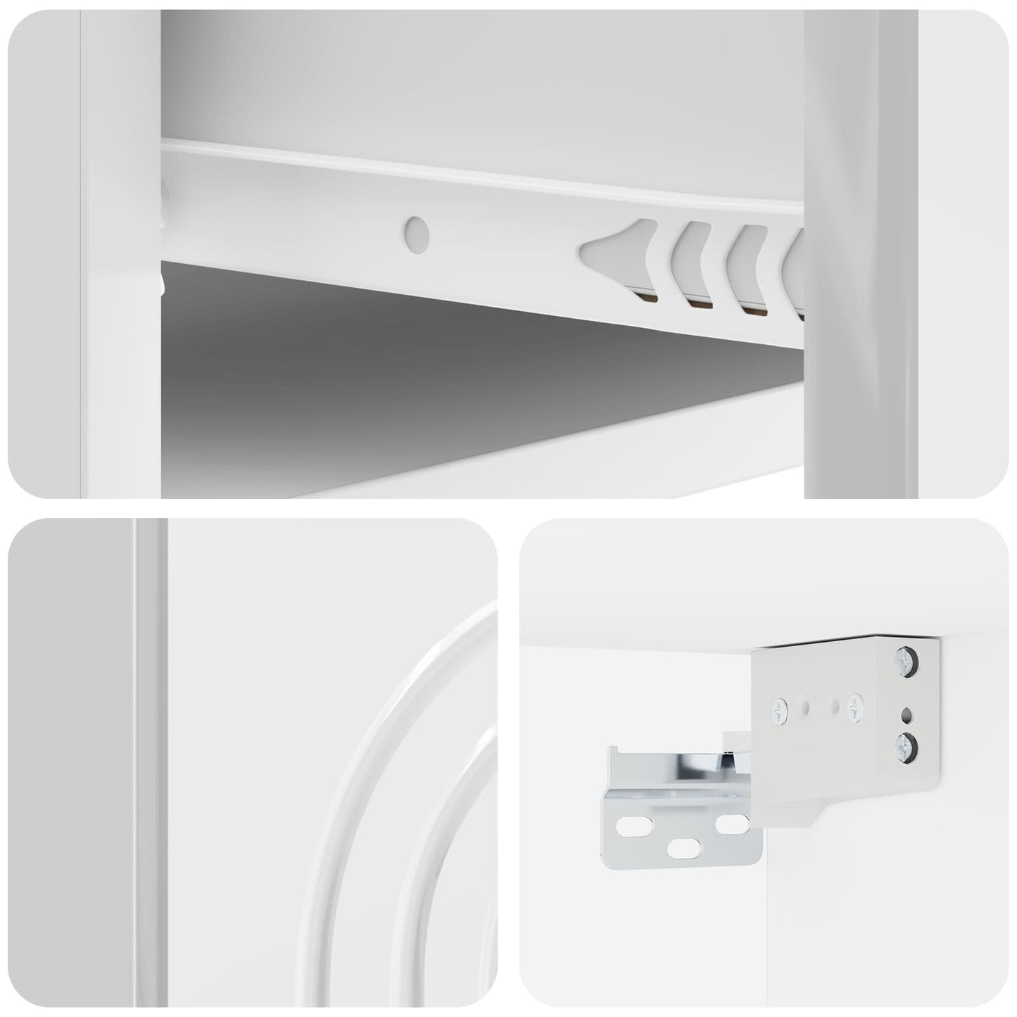 vidaXL Wall-Mounted Bedside Cabinet High Gloss White 33 x 34.5 x 20 cm