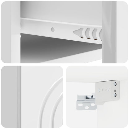 vidaXL Wall-Mounted Bedside Cabinet High Gloss White 33 x 34.5 x 20 cm