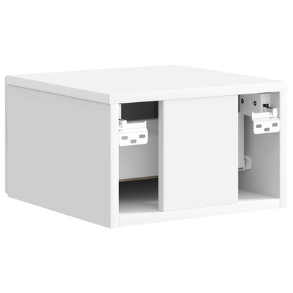 vidaXL Wall-Mounted Bedside Cabinet High Gloss White 33 x 34.5 x 20 cm