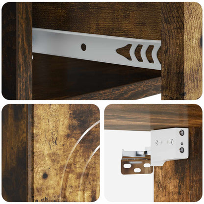 vidaXL Wall-Mounted Bedside Cabinet Smoked Oak 33 x 34.5 x 20 cm