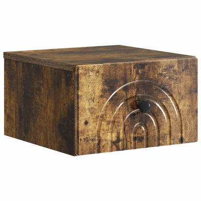 vidaXL Wall-Mounted Bedside Cabinet Smoked Oak 33 x 34.5 x 20 cm