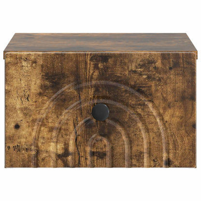 vidaXL Wall-Mounted Bedside Cabinet Smoked Oak 33 x 34.5 x 20 cm