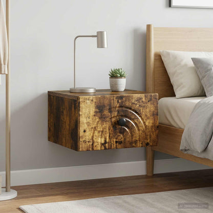 vidaXL Wall-Mounted Bedside Cabinet 2 pcs Smoked Oak 33 x 34.5 x 20 cm