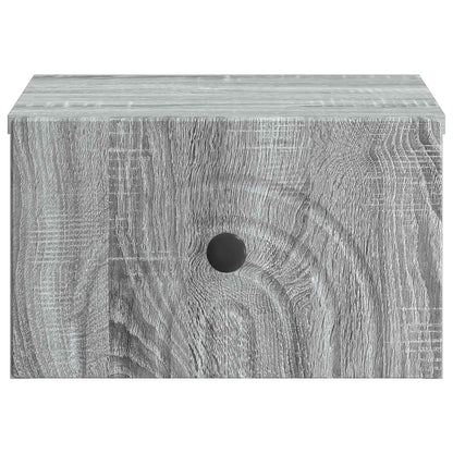 vidaXL Wall-Mounted Bedside Cabinet Grey Sonoma 33 x 34.5 x 20 cm