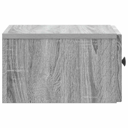 vidaXL Wall-Mounted Bedside Cabinet Grey Sonoma 33 x 34.5 x 20 cm