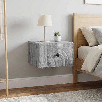 vidaXL Wall-Mounted Bedside Cabinet 2 pcs Grey Sonoma Engineered Wood