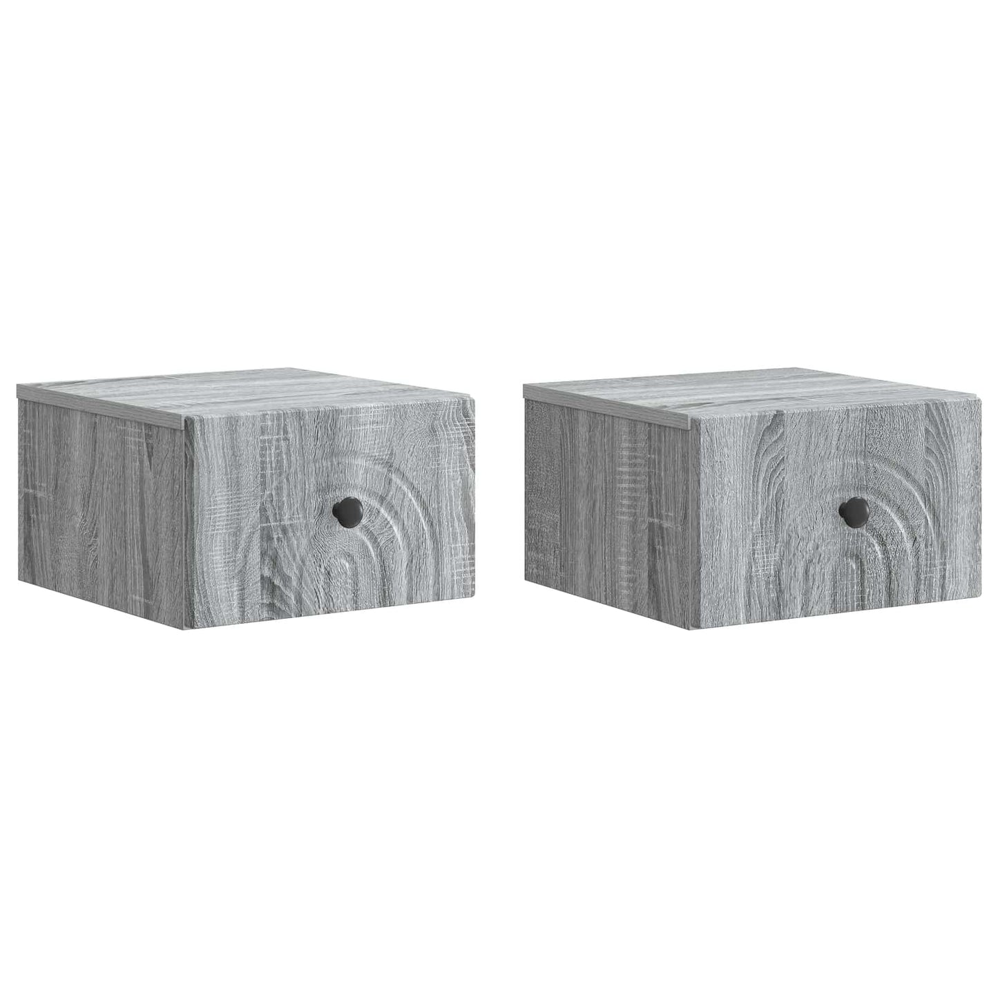 vidaXL Wall-Mounted Bedside Cabinet 2 pcs Grey Sonoma Engineered Wood