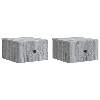 vidaXL Wall-Mounted Bedside Cabinet 2 pcs Grey Sonoma Engineered Wood