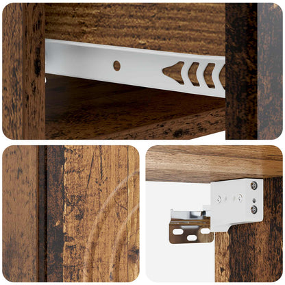 vidaXL Wall-Mounted Bedside Cabinet Old Wood 33 x 34.5 x 20 cm