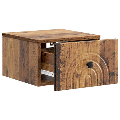 vidaXL Wall-Mounted Bedside Cabinet Old Wood 33 x 34.5 x 20 cm
