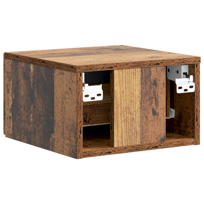 vidaXL Wall-Mounted Bedside Cabinet Old Wood 33 x 34.5 x 20 cm
