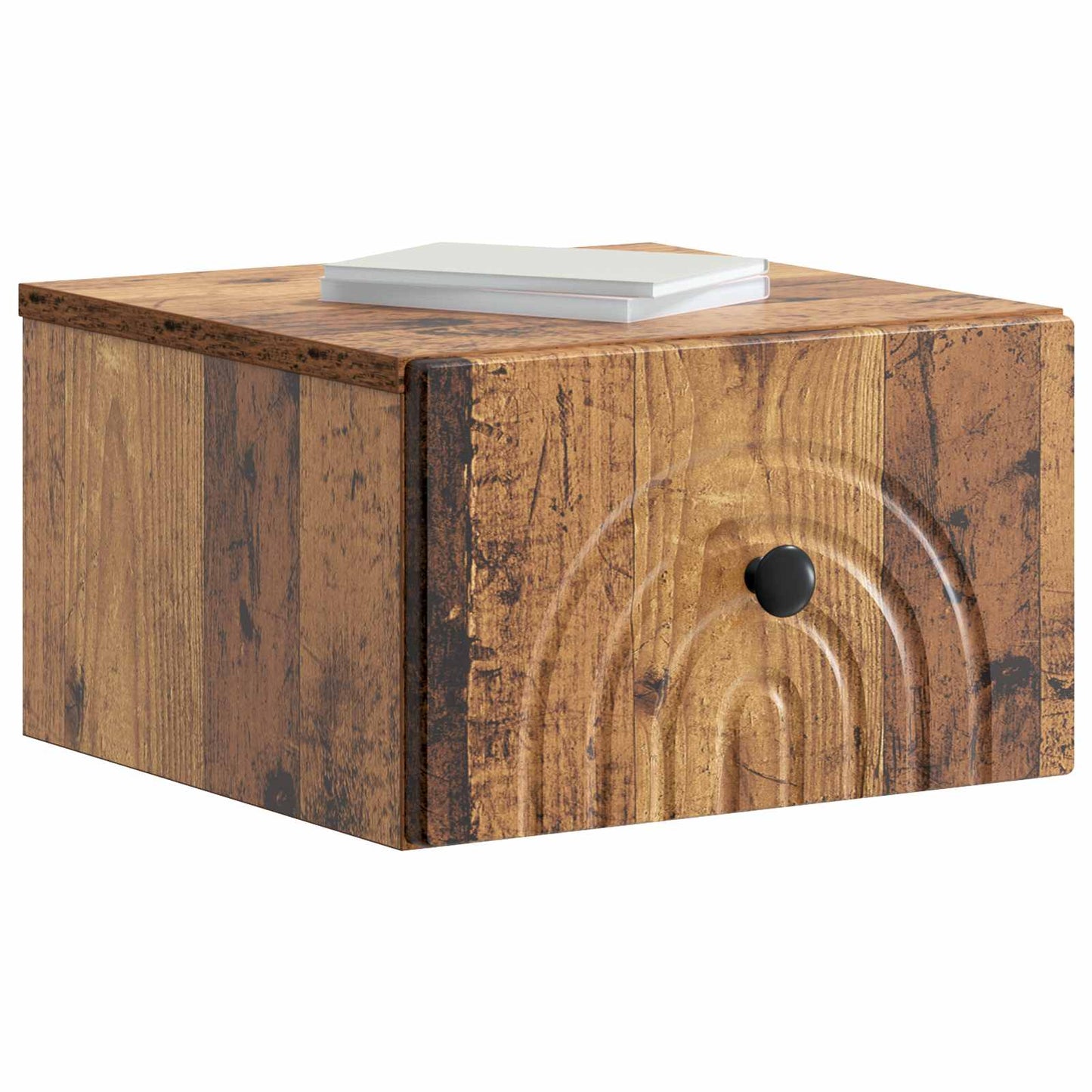 vidaXL Wall-Mounted Bedside Cabinet Old Wood 33 x 34.5 x 20 cm