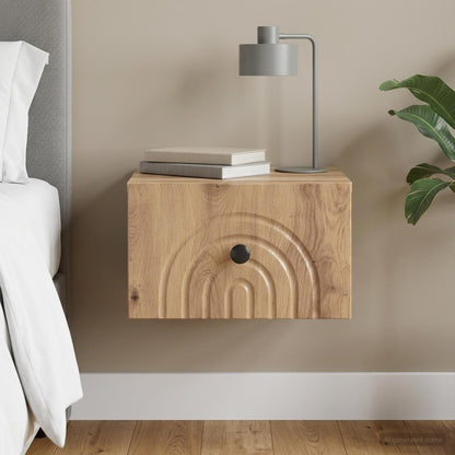 vidaXL Wall-Mounted Bedside Cabinet Artisan Oak 33 x 34.5 x 20 cm