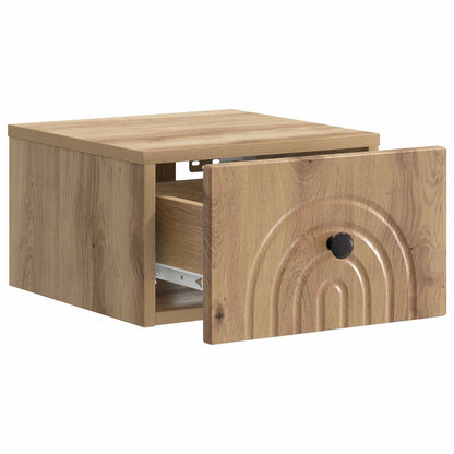 vidaXL Wall-Mounted Bedside Cabinet Artisan Oak 33 x 34.5 x 20 cm