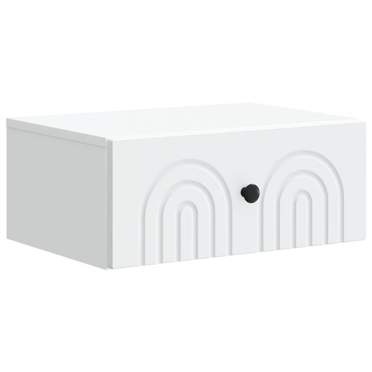 vidaXL Wall-Mounted Bedside Cabinet White 49 x 34.5 x 20 cm
