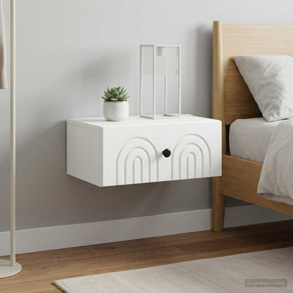 vidaXL Wall-Mounted Bedside Cabinet 2 pcs White 49 x 34.5 x 20 cm