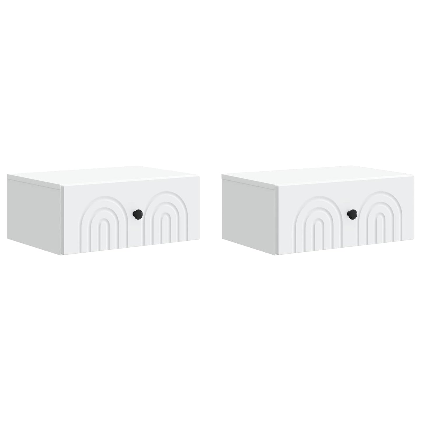 vidaXL Wall-Mounted Bedside Cabinet 2 pcs White 49 x 34.5 x 20 cm