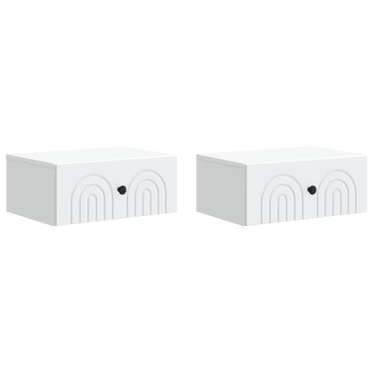 vidaXL Wall-Mounted Bedside Cabinet 2 pcs White 49 x 34.5 x 20 cm
