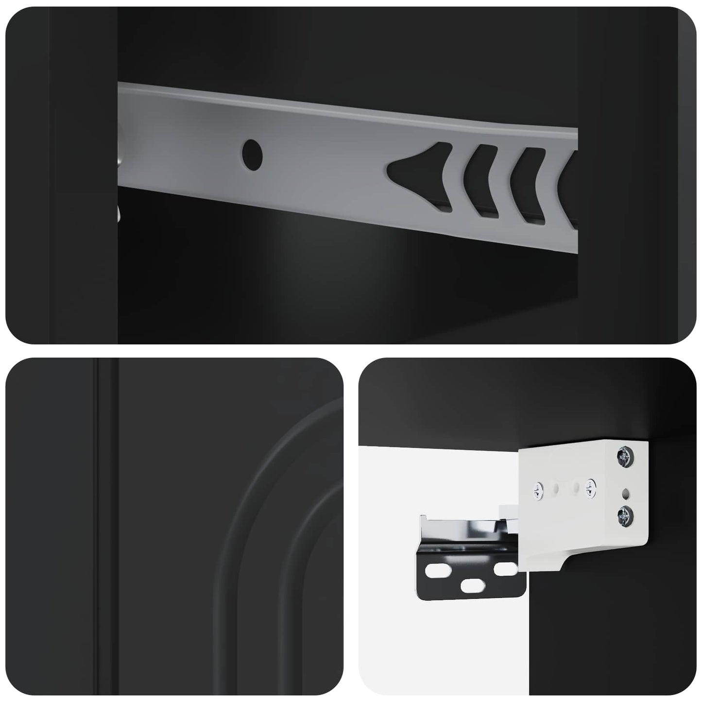 vidaXL Wall-Mounted Bedside Cabinet Black 49 x 34.5 x 20 cm