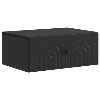 vidaXL Wall-Mounted Bedside Cabinet Black 49 x 34.5 x 20 cm