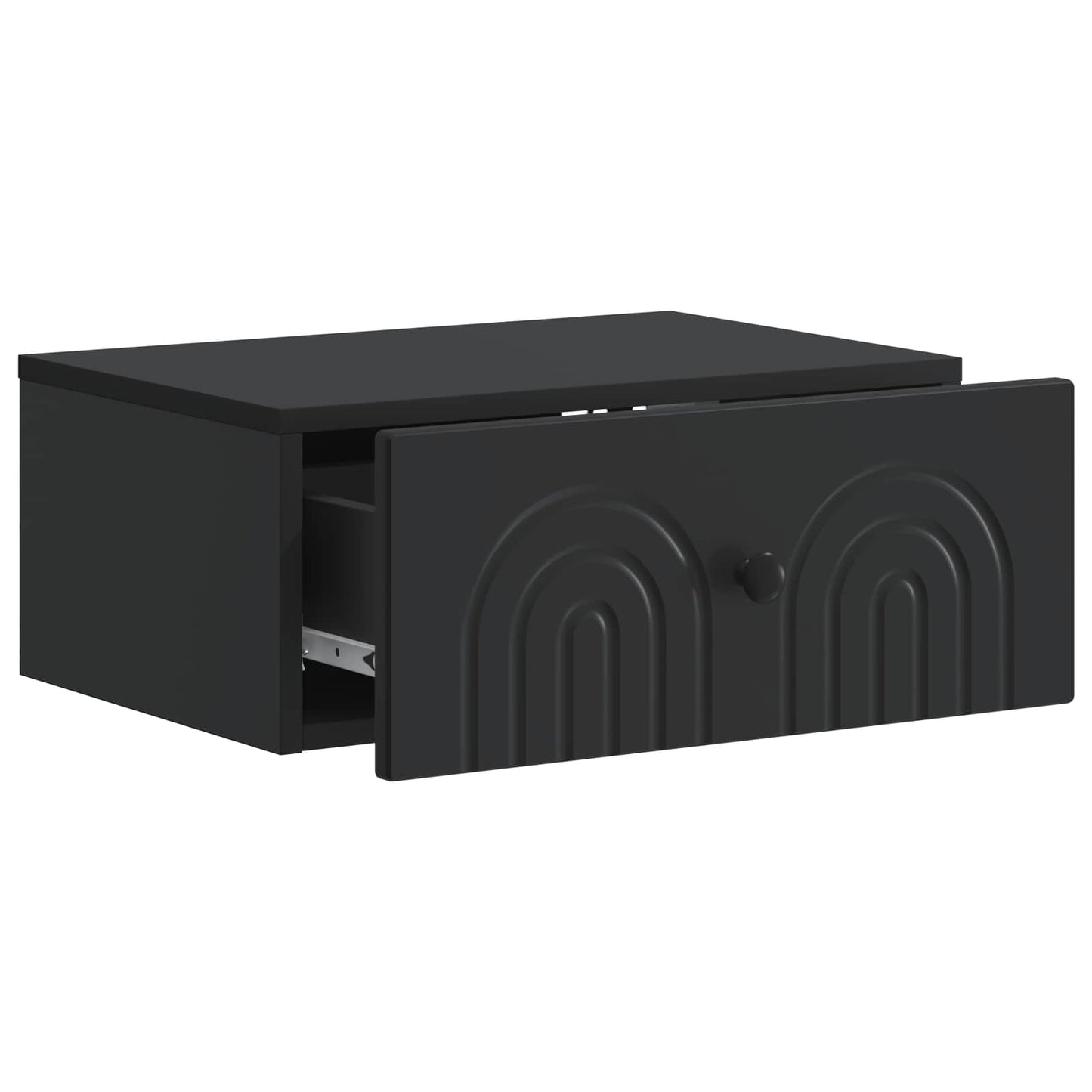 vidaXL Wall-Mounted Bedside Cabinet Black 49 x 34.5 x 20 cm