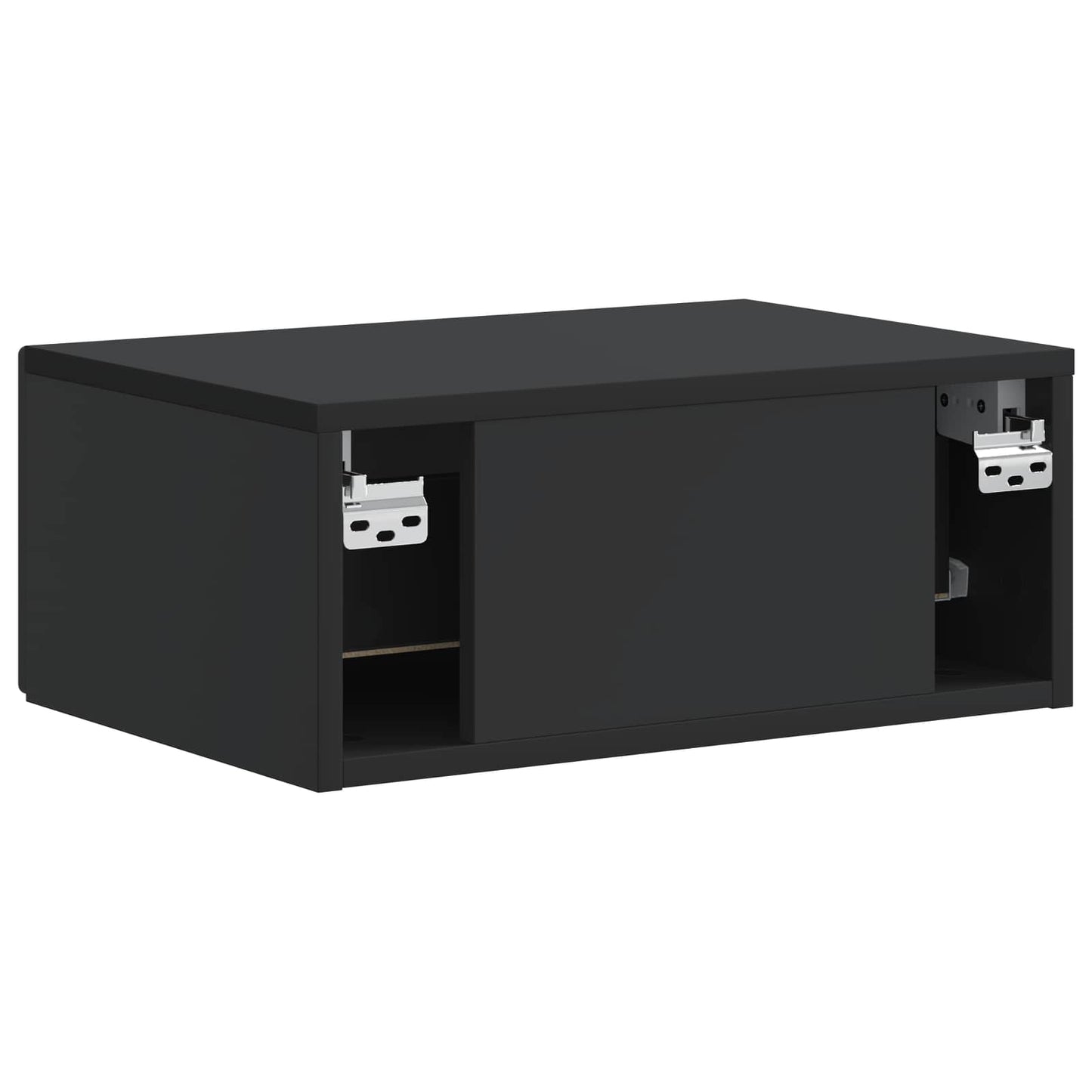 vidaXL Wall-Mounted Bedside Cabinet Black 49 x 34.5 x 20 cm
