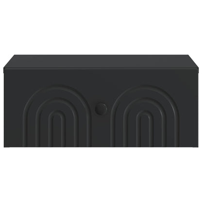 vidaXL Wall-Mounted Bedside Cabinet Black 49 x 34.5 x 20 cm