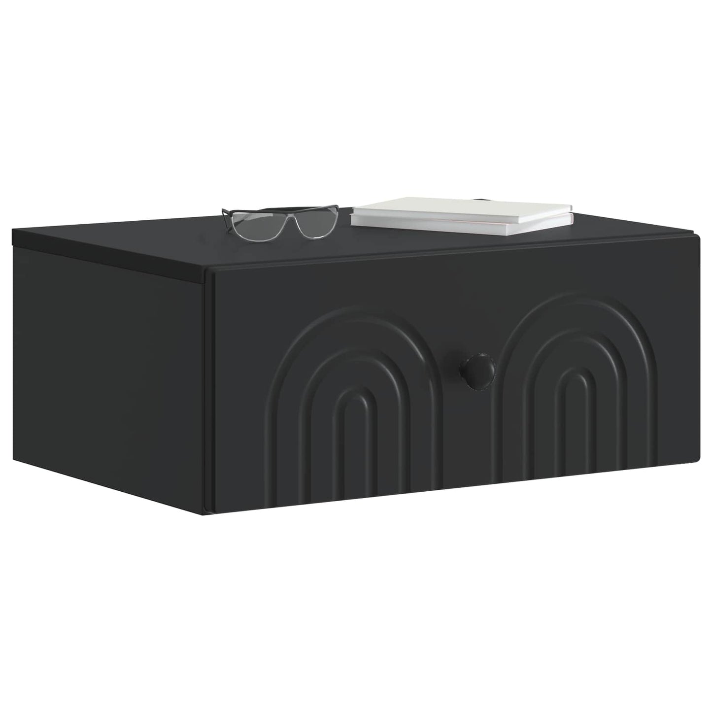 vidaXL Wall-Mounted Bedside Cabinet Black 49 x 34.5 x 20 cm