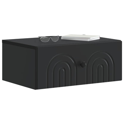 vidaXL Wall-Mounted Bedside Cabinet Black 49 x 34.5 x 20 cm