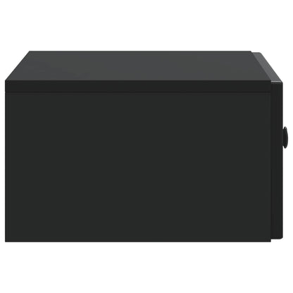 vidaXL Wall-Mounted Bedside Cabinet Black 49 x 34.5 x 20 cm