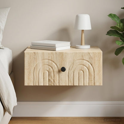 vidaXL Wall-Mounted Bedside Cabinet Sonoma Oak 49 x 34.5 x 20 cm