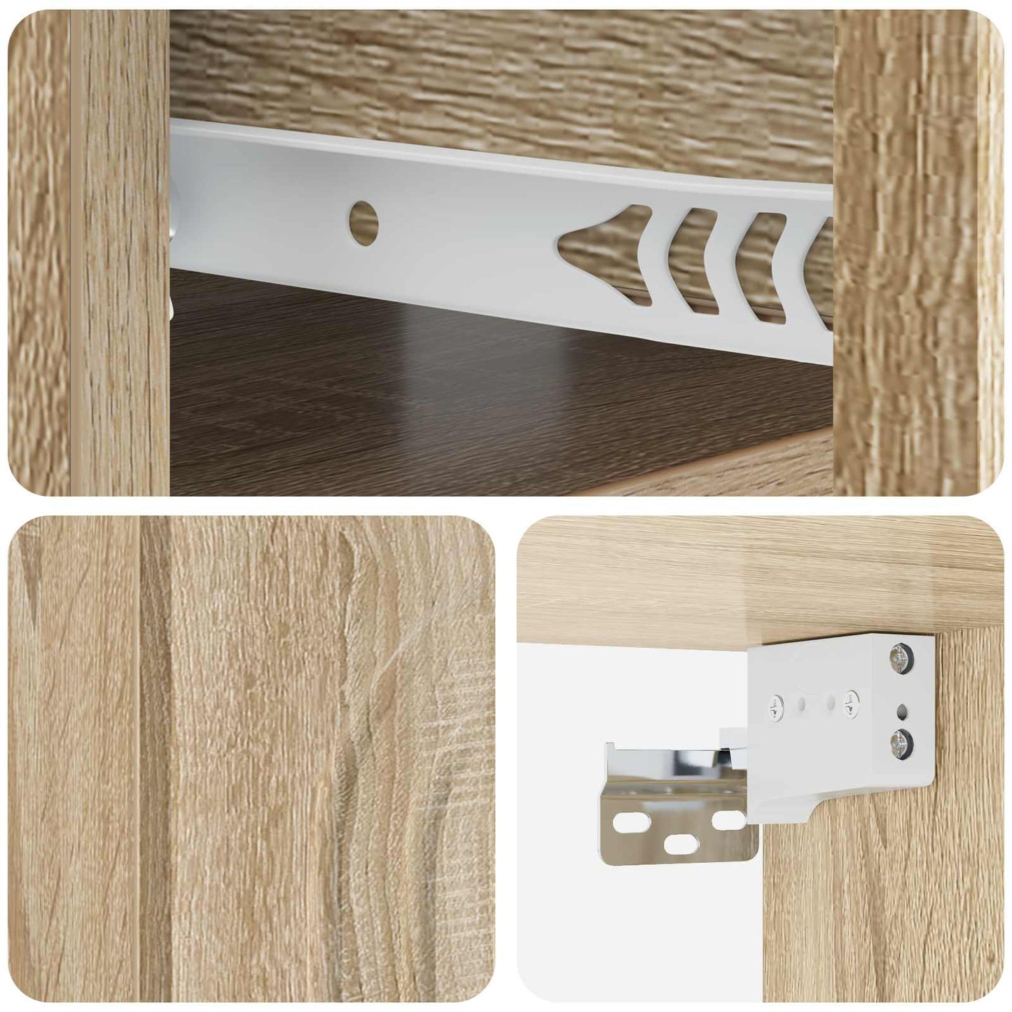 vidaXL Wall-Mounted Bedside Cabinet 2 pcs Sonoma Oak 49 x 34.5 x 20 cm