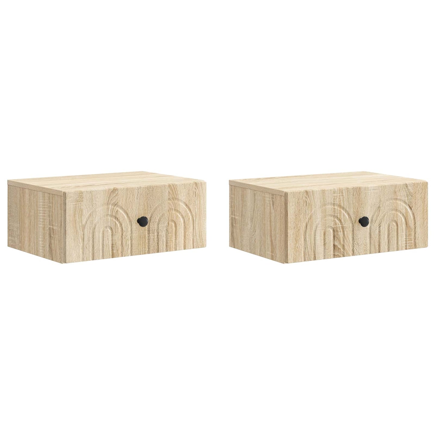 vidaXL Wall-Mounted Bedside Cabinet 2 pcs Sonoma Oak 49 x 34.5 x 20 cm