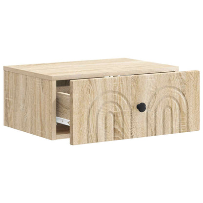 vidaXL Wall-Mounted Bedside Cabinet 2 pcs Sonoma Oak 49 x 34.5 x 20 cm