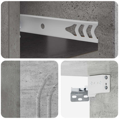 vidaXL Wall-Mounted Bedside Cabinet with Drawer 2 pcs Concrete Grey
