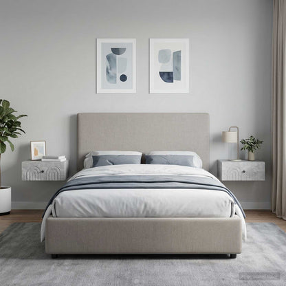 vidaXL Wall-Mounted Bedside Cabinet with Drawer 2 pcs Concrete Grey