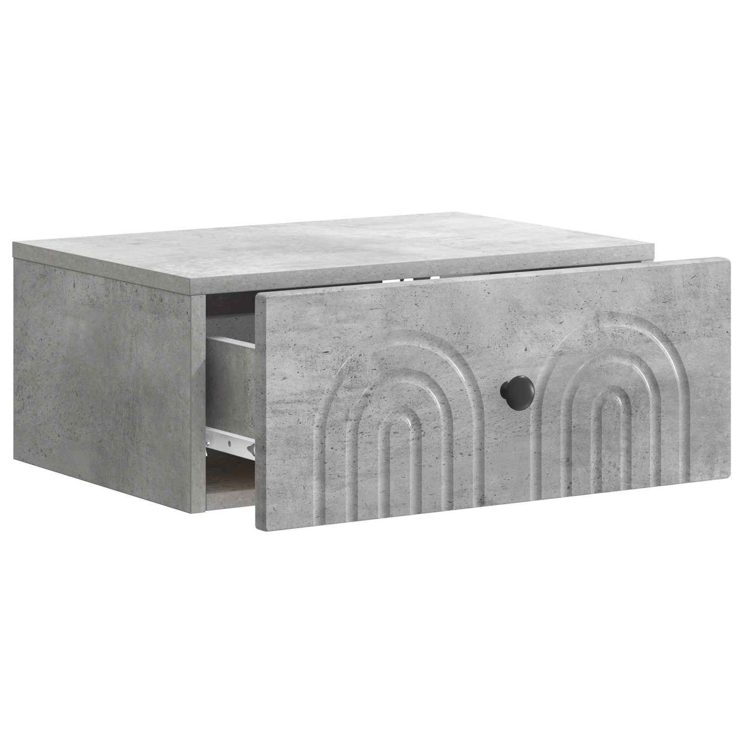 vidaXL Wall-Mounted Bedside Cabinet with Drawer 2 pcs Concrete Grey