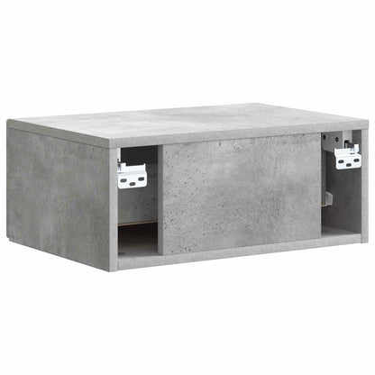 vidaXL Wall-Mounted Bedside Cabinet with Drawer 2 pcs Concrete Grey