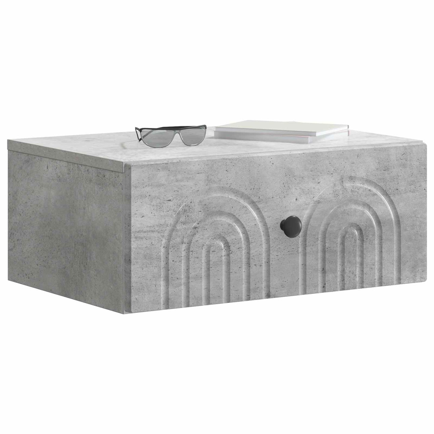 vidaXL Wall-Mounted Bedside Cabinet with Drawer 2 pcs Concrete Grey