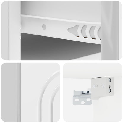 vidaXL Wall-Mounted Bedside Cabinet High Gloss White 49 x 34.5 x 20 cm
