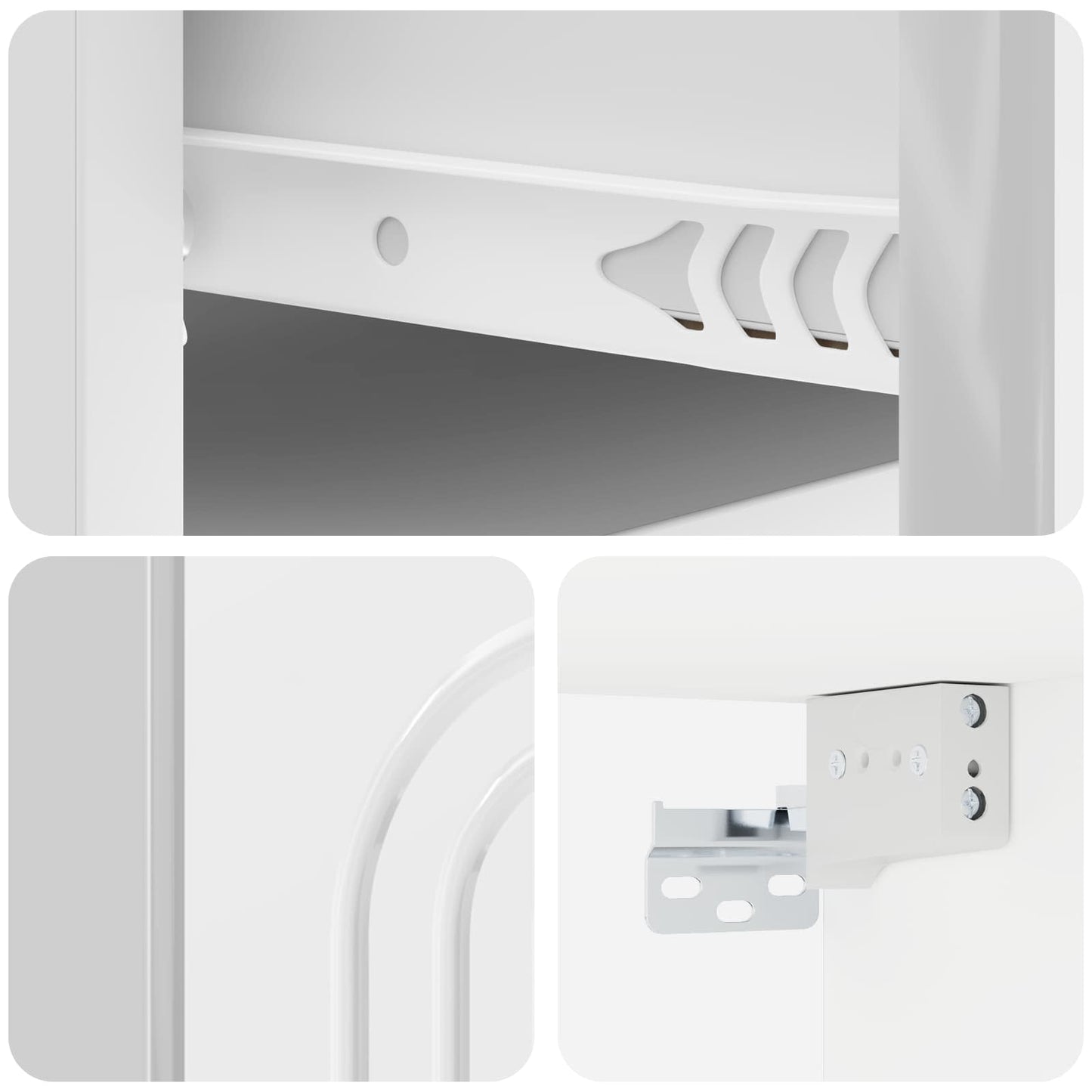 vidaXL Wall-Mounted Bedside Cabinet with Drawer 2 pcs High Gloss White