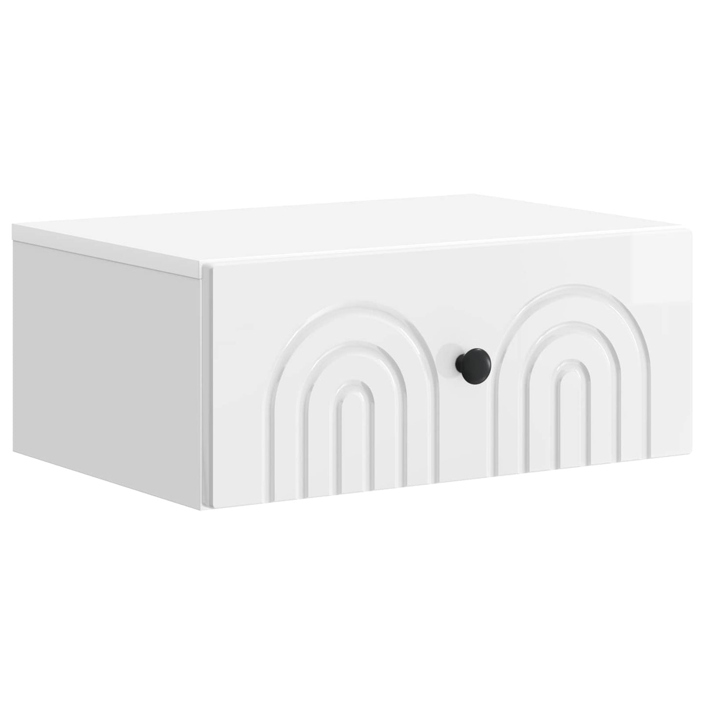 vidaXL Wall-Mounted Bedside Cabinet with Drawer 2 pcs High Gloss White