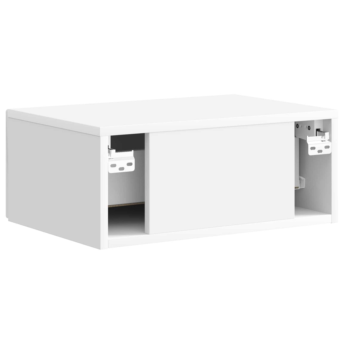 vidaXL Wall-Mounted Bedside Cabinet with Drawer 2 pcs High Gloss White