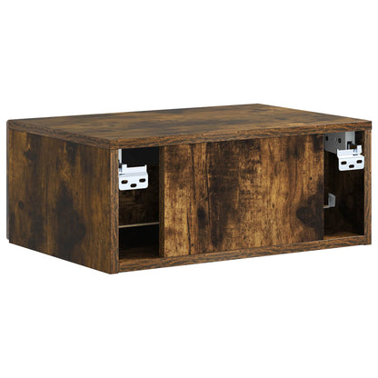 vidaXL Wall-Mounted Bedside Cabinet Smoked Oak 49 x 34.5 x 20 cm