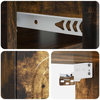 vidaXL Wall-Mounted Bedside Cabinet 2 pcs Smoked Oak 49 x 34.5 x 20 cm