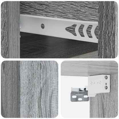 vidaXL Wall-Mounted Bedside Cabinet Grey Sonoma 49 x 34.5 x 20 cm