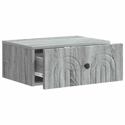 vidaXL Wall-Mounted Bedside Cabinet Grey Sonoma 49 x 34.5 x 20 cm