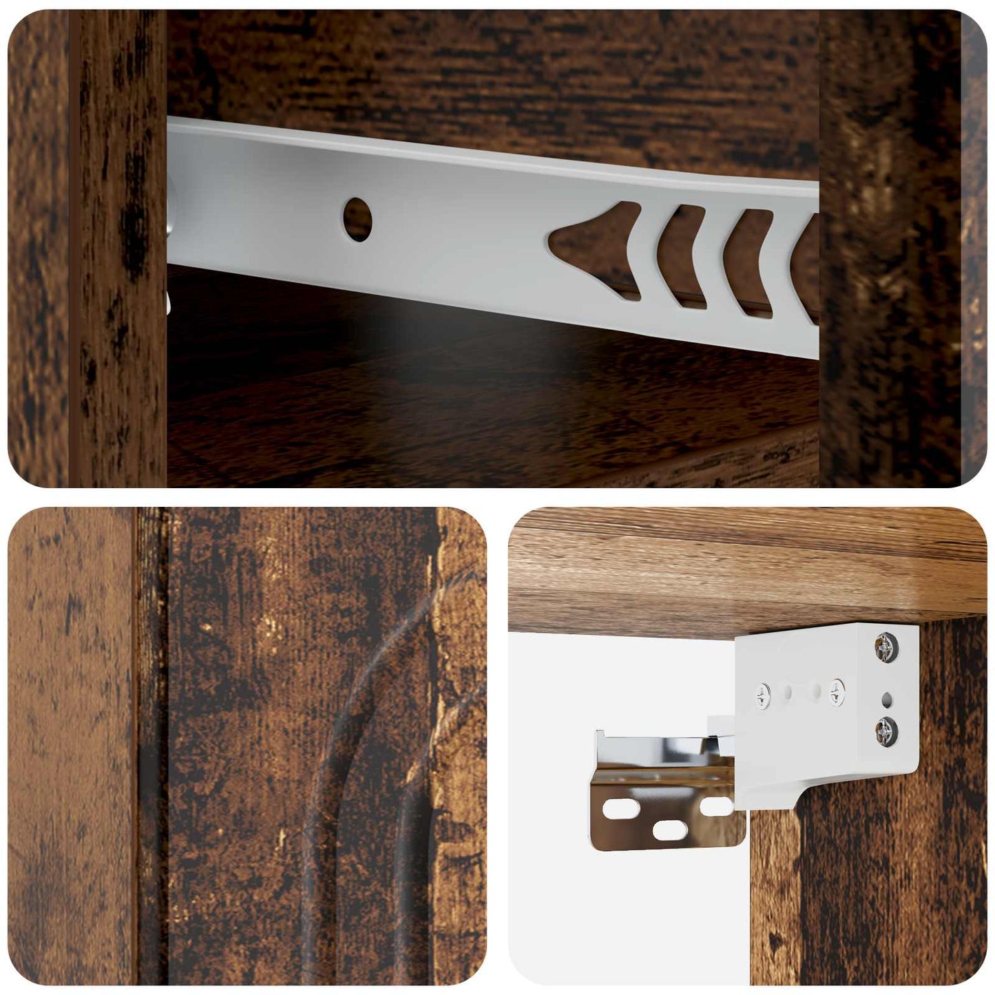 vidaXL Wall-Mounted Bedside Cabinet Old Wood 49 x 34.5 x 20 cm